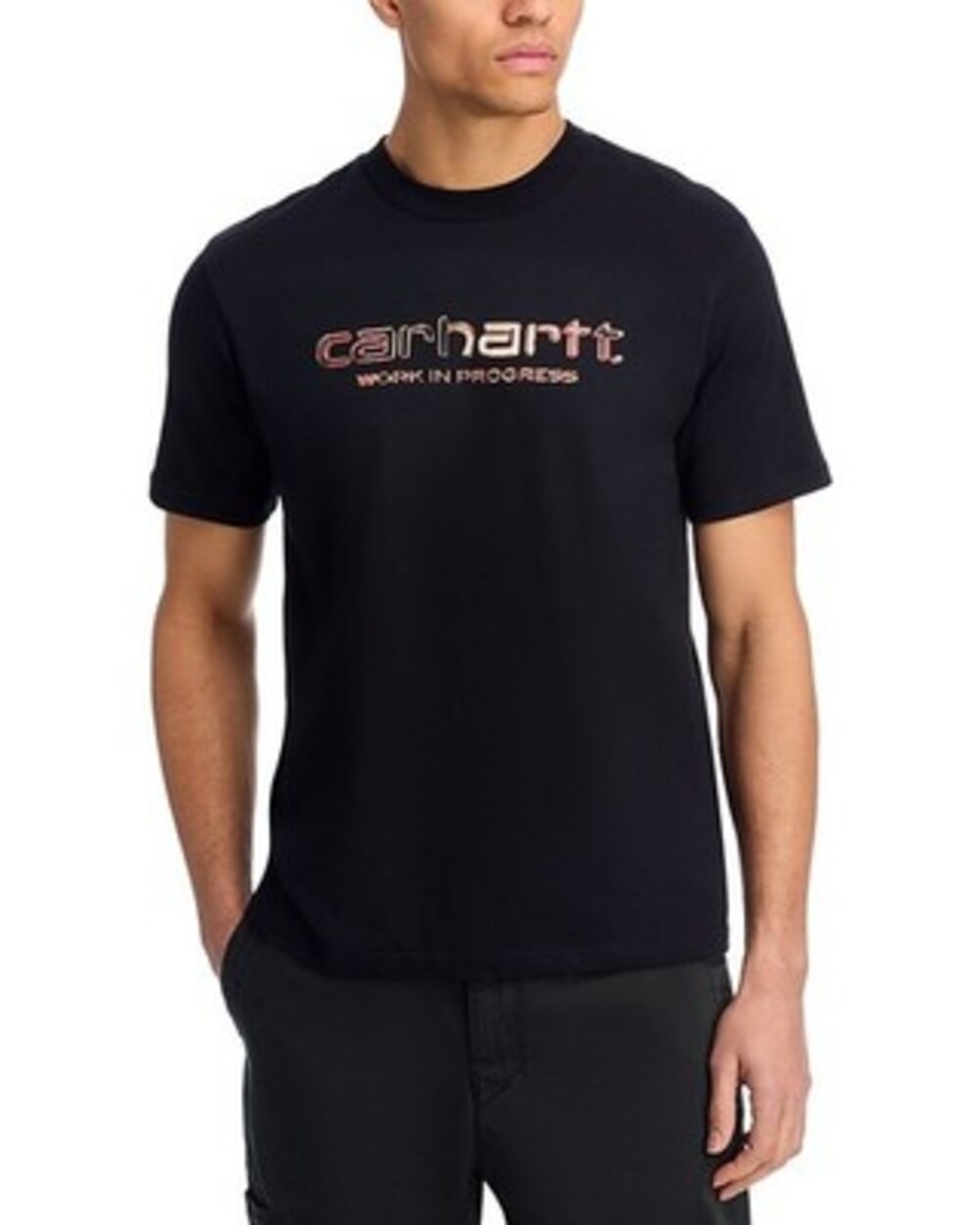 Carhartt WIP Short Sleeve Solar Chrome Script T Shirt Men's Small Black